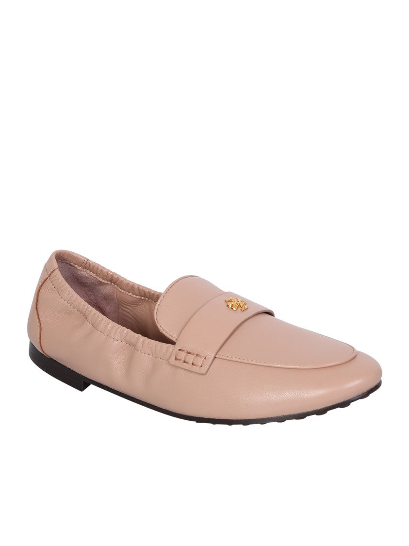 Tory Burch Blush-Pink Flats With Gold Logo Charms
