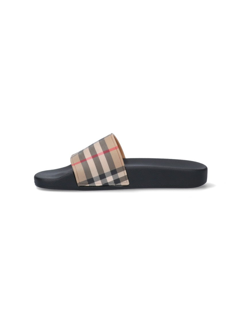 Burberry Beige Minimalist Strap Flat Sandals