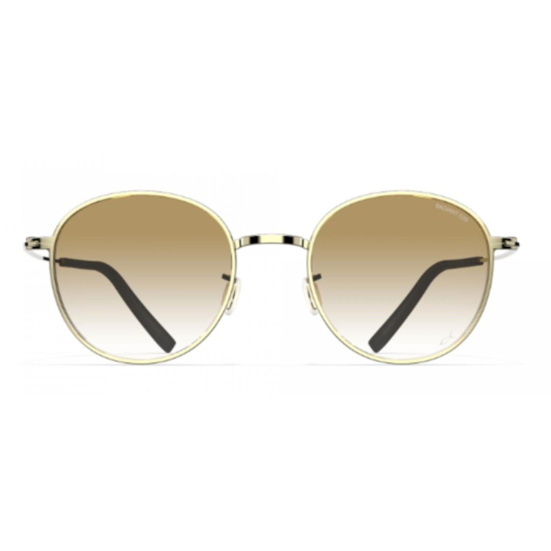 Blackfin Bf1036 Pasadena Gradient Brown Tinted Round Frame Sunglasses In Beta Titanium Alloy