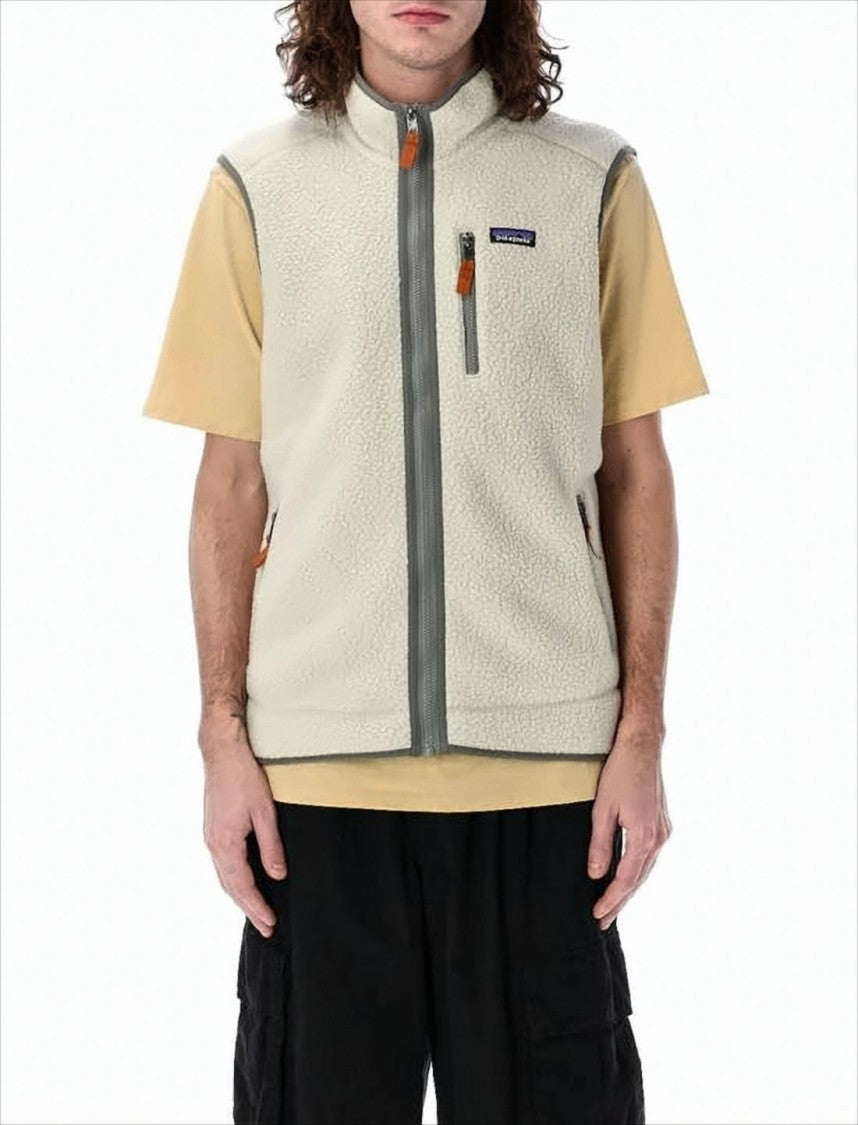 Patagonia Textured Fleece-Like Vest With Zippered Pockets