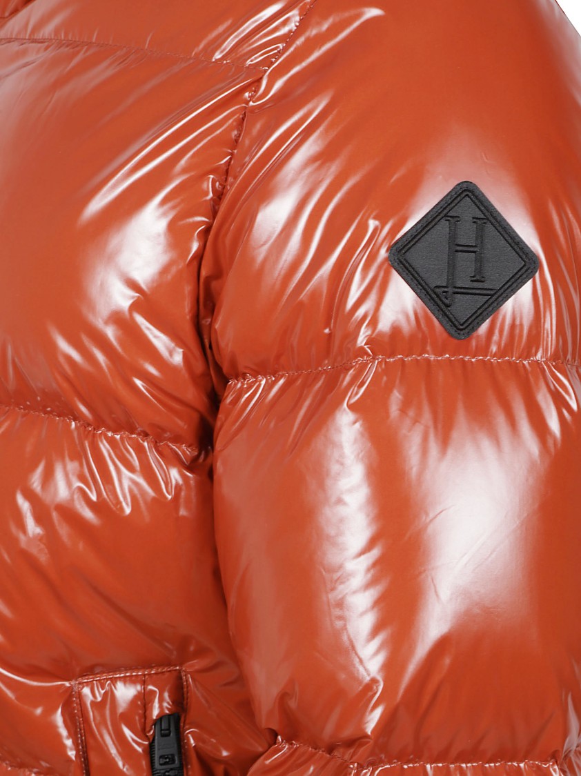 Herno Glossy Puffer Jacket With Quilted Design And Hood