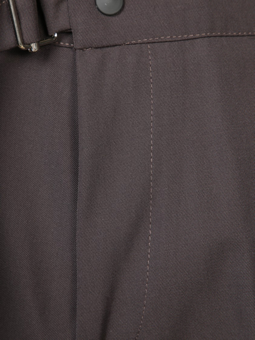 Costumein Tailored Brown Trousers With Adjustable Waistband And Versatile Design