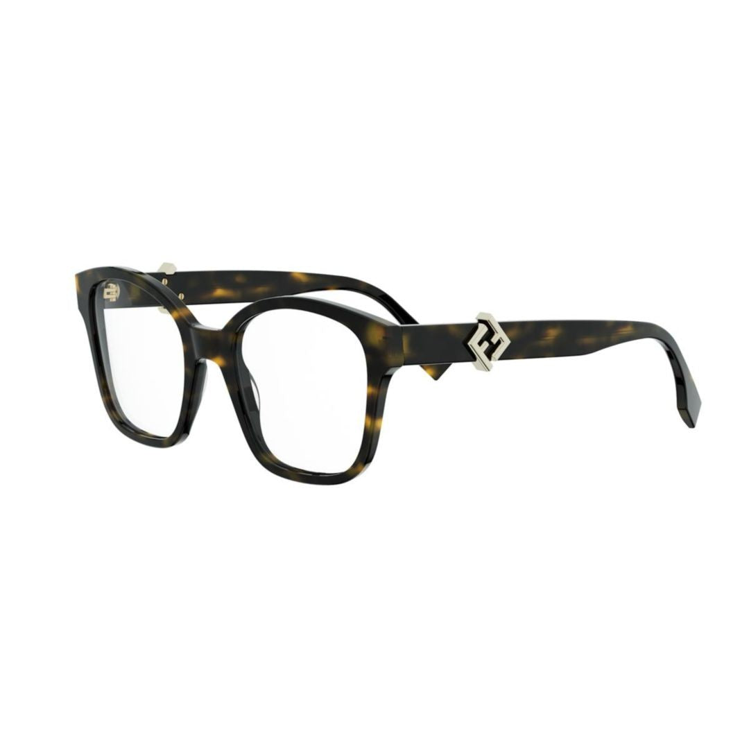 Fendi Fe50135i Bold Tortoiseshell Square Frame Eyeglasses