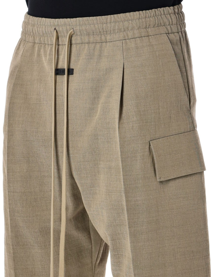Fear Of God Relaxed Fit Cargo Shorts In Textured Melange Beige