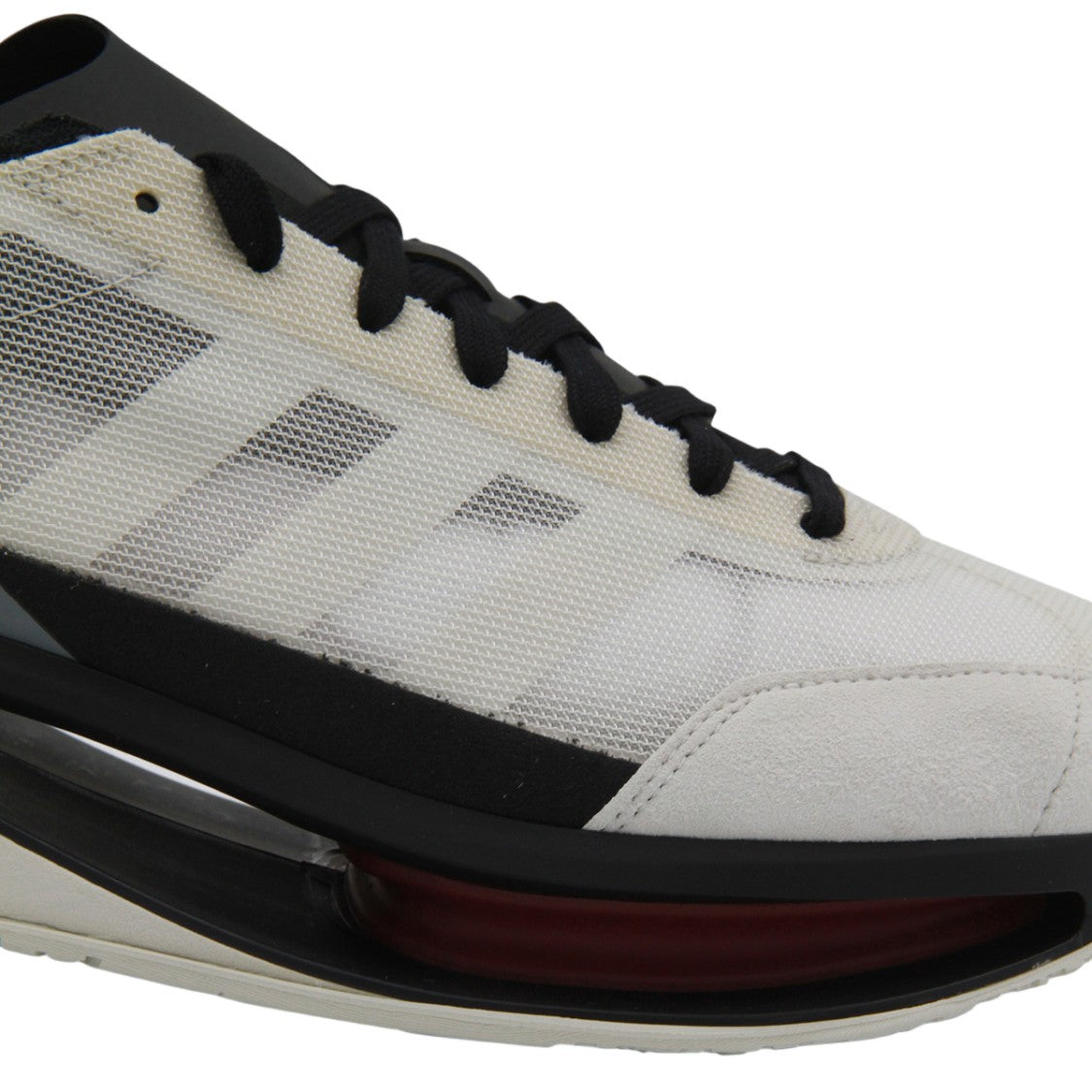 Y-3 Futuristic White Mesh Sneakers With Sculptural Sole