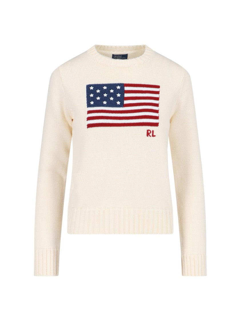 Polo Ralph Lauren "American Flag" Sweater – Cream