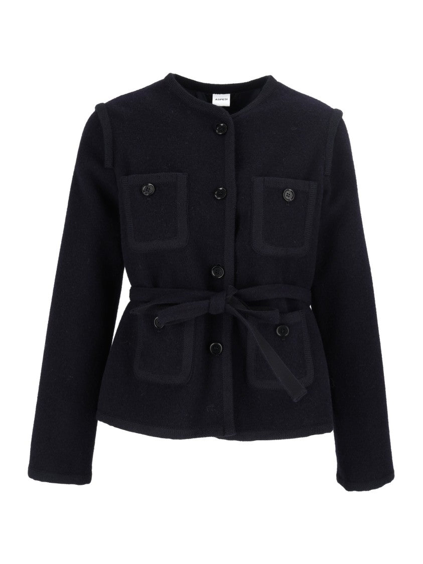 Aspesi Mod.0980 Belted Virgin Wool Jacket