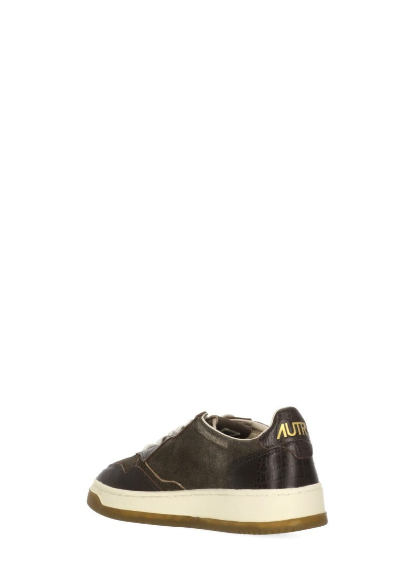 Autry Brown Tortoiseshell Heel Contrast Sneakers