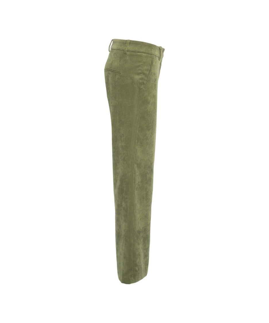 Cambio Wide-Leg Corduroy Trousers With Subtle Ribbed Texture