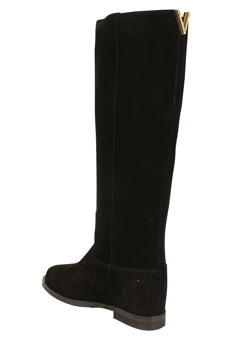 Via Roma 15 Luxury Knee-High Soft Suede Internal Rise Boots