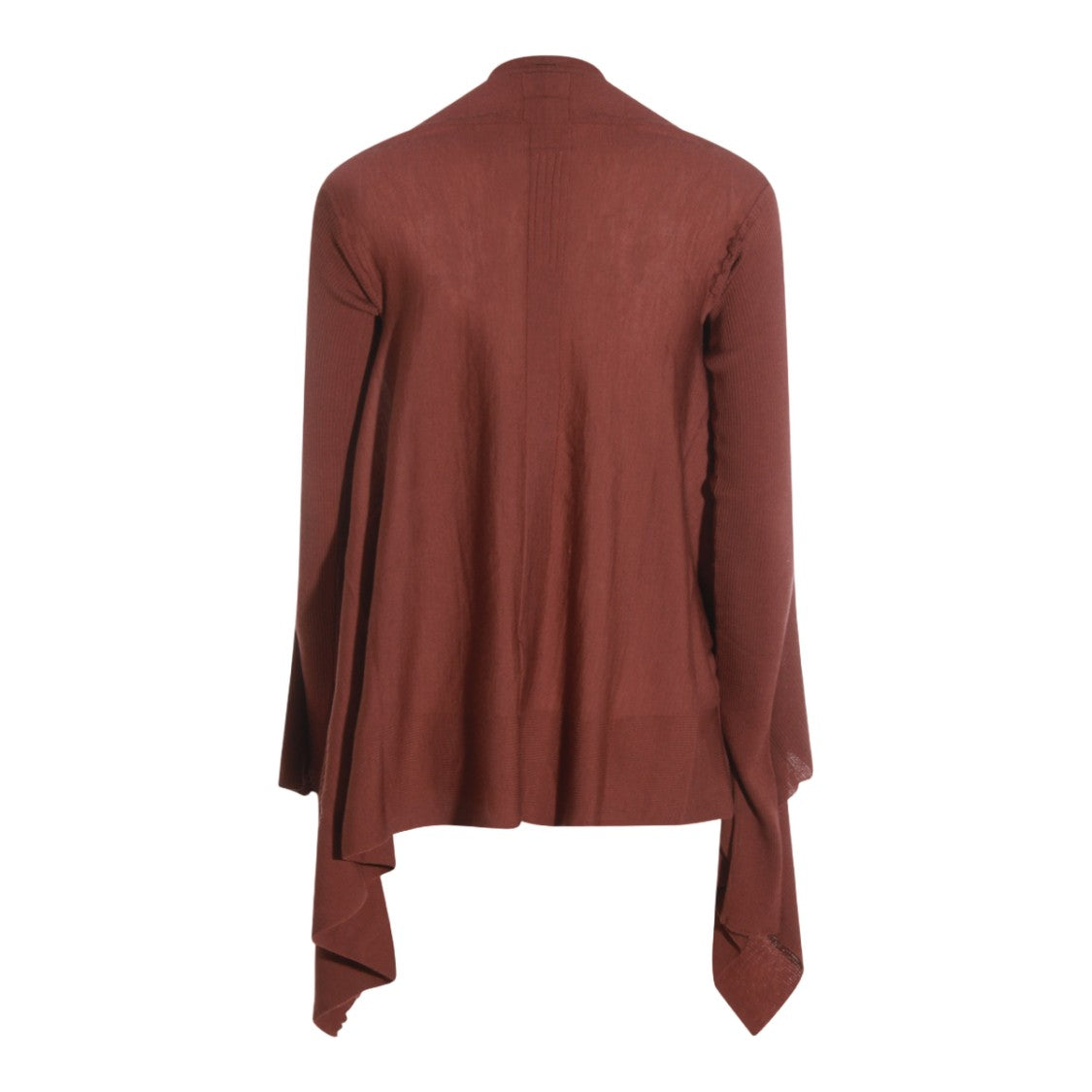 Rick Owens Draped Brown Sweater With Asymmetrical Hemlines