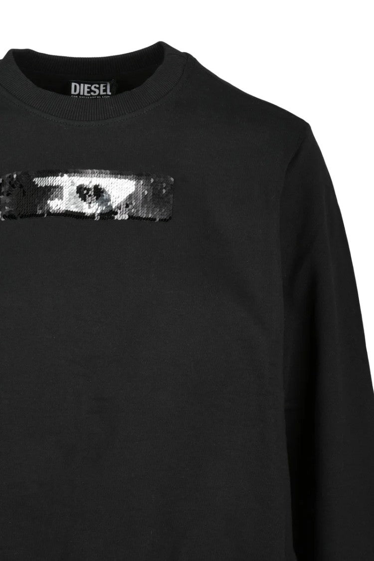 Diesel Black Cotton Women's Cropped Sweatshirt