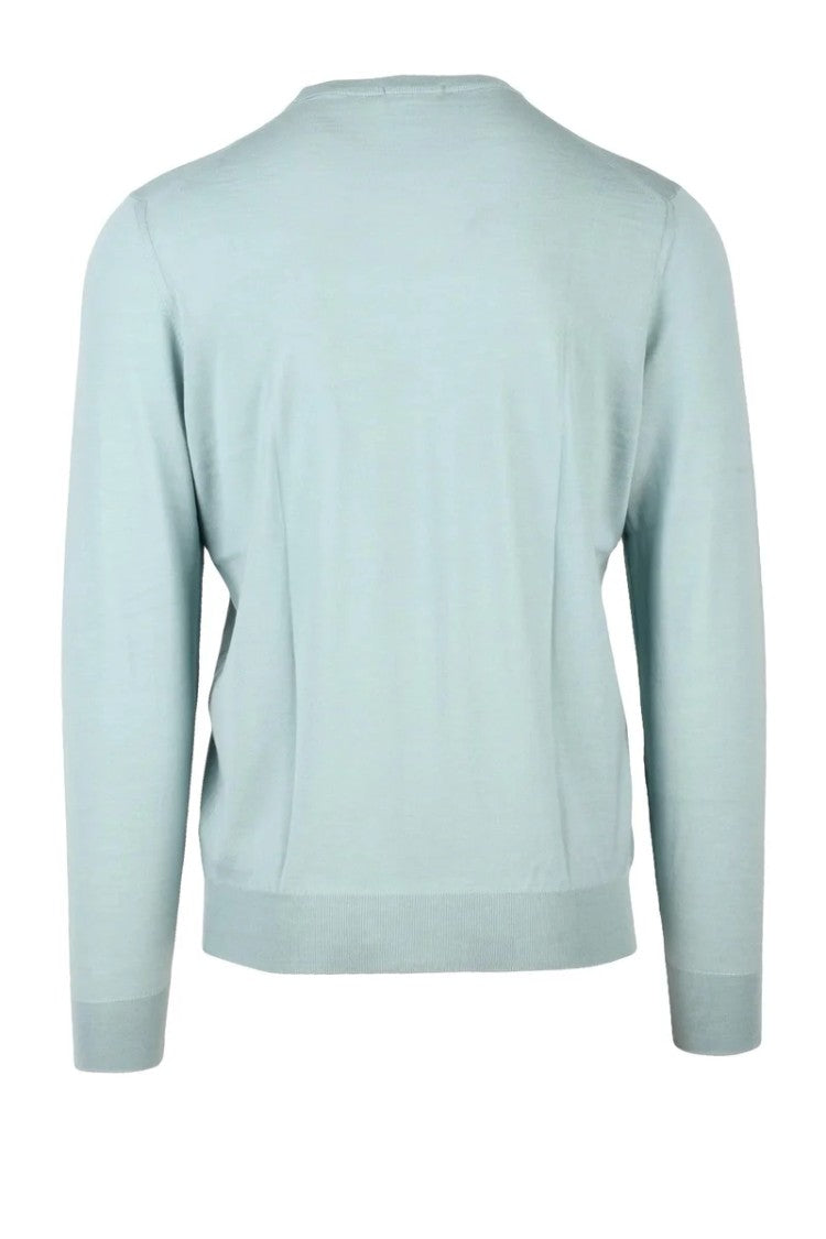 Drumohr Thin Merino Wool Crew Neck Pullover - Aqua Green
