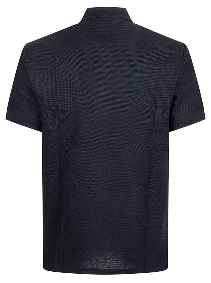 Burberry Black Polo Shirt With Classic Collar And Embroidered Logo