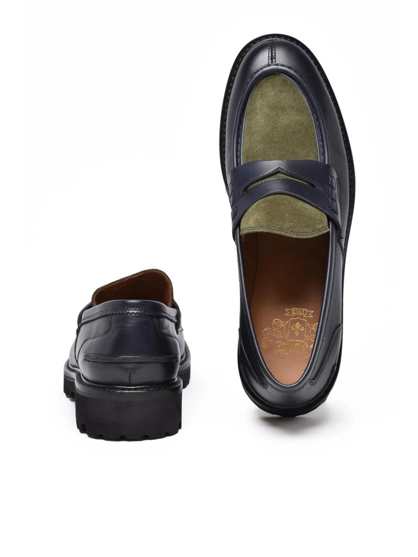 Botti 1913 Blue Leather Suede Moccasins