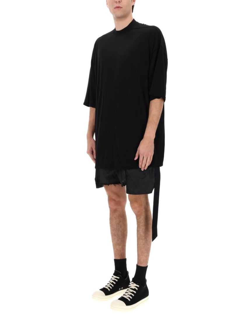 Drkshdw By Rick Owens Black Tommy T Asymmetrical Hem T-Shirt