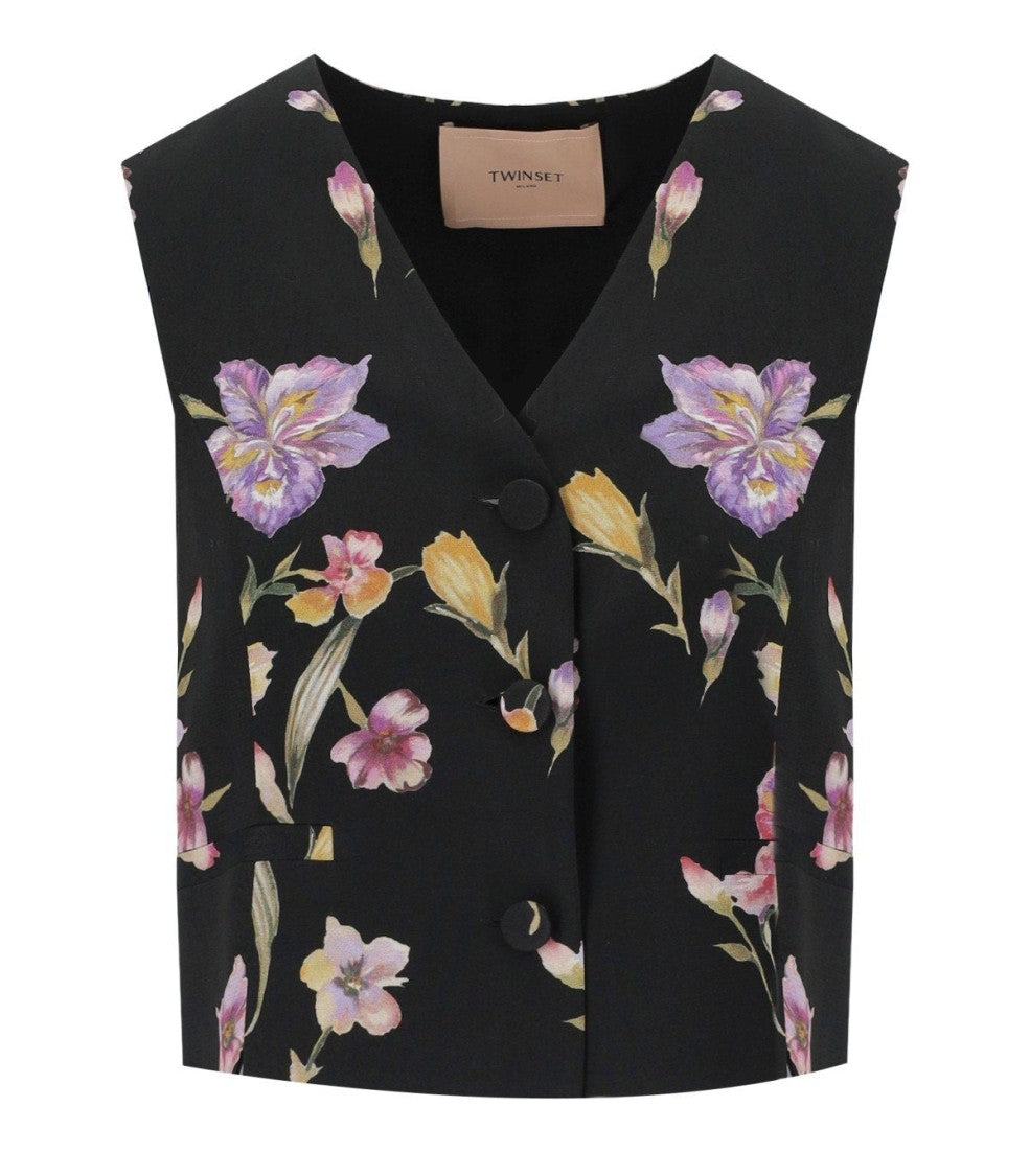 Twin-Set Black Floral Vest