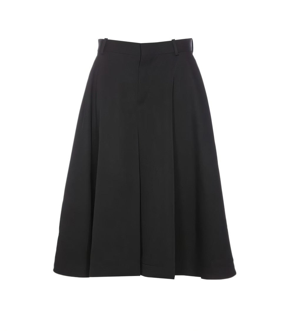 Bottega Veneta A-Line Midi Skirt With Pleated Flow And Tailored Waistband