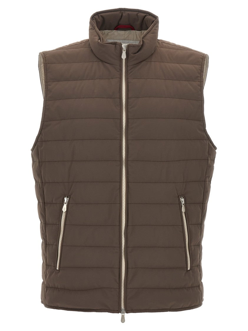 Brunello Cucinelli Brown Quilted Vest