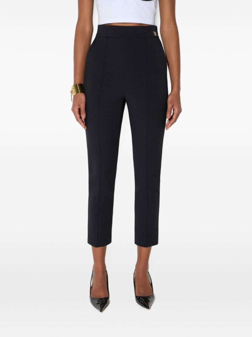 Elisabetta Franchi Black Tailored Technical Fabric Pants