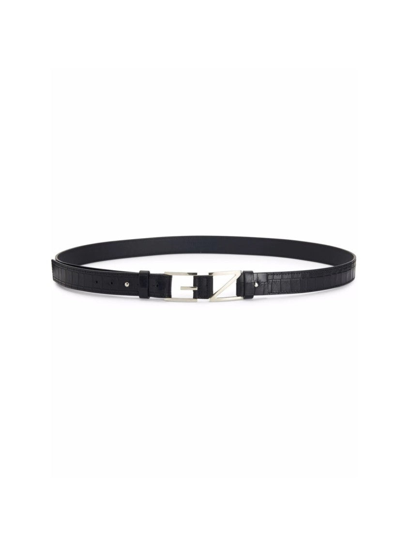 Giuseppe Zanotti Croc-Effect Gz Block Logo Belt