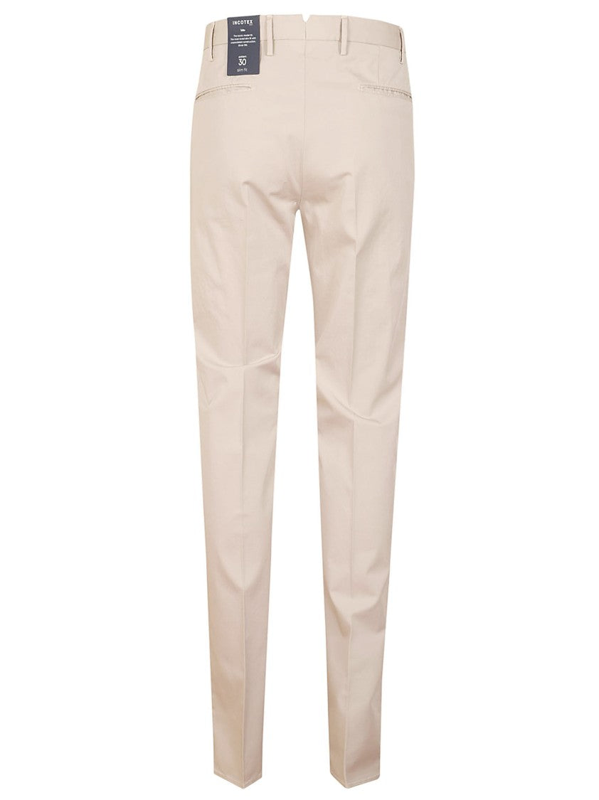 Incotex Tailored Fit Cotton Trousers With Classic Waistband