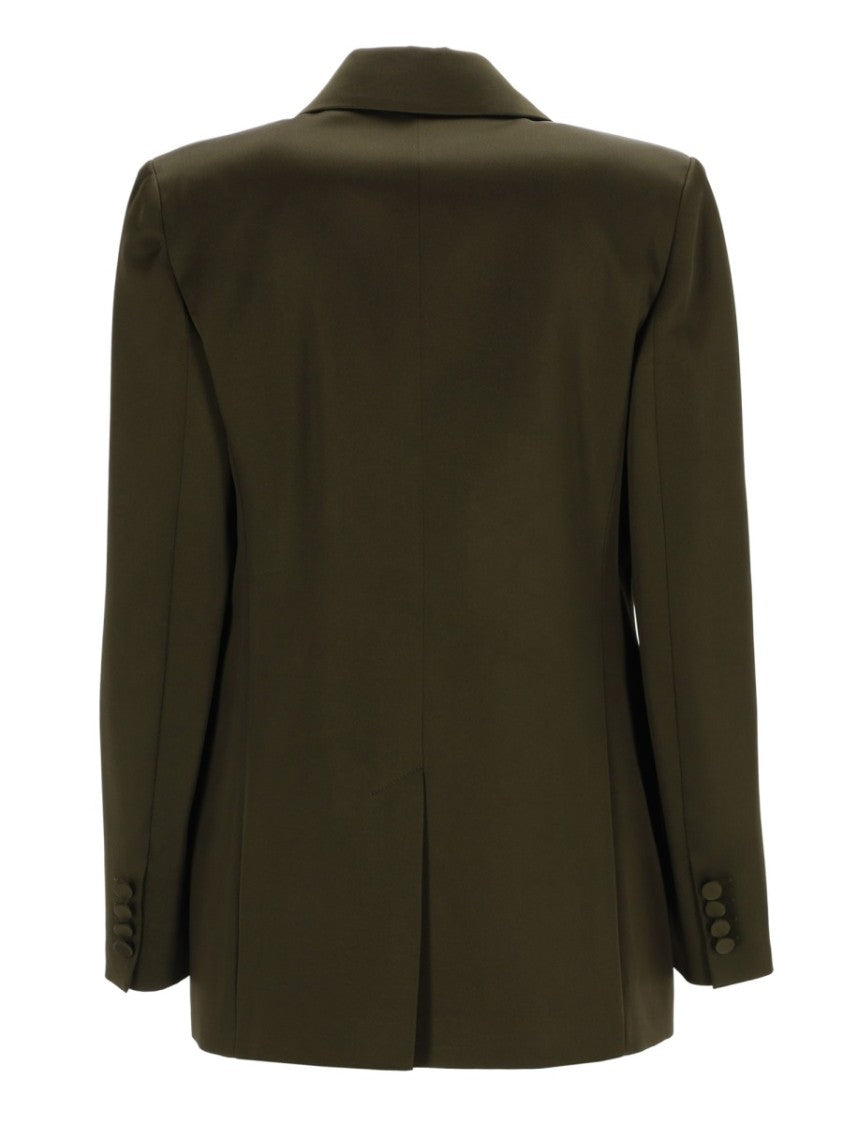 Max Mara Tailored Satin Blazer With Structured Shoulders And Notched Lapels