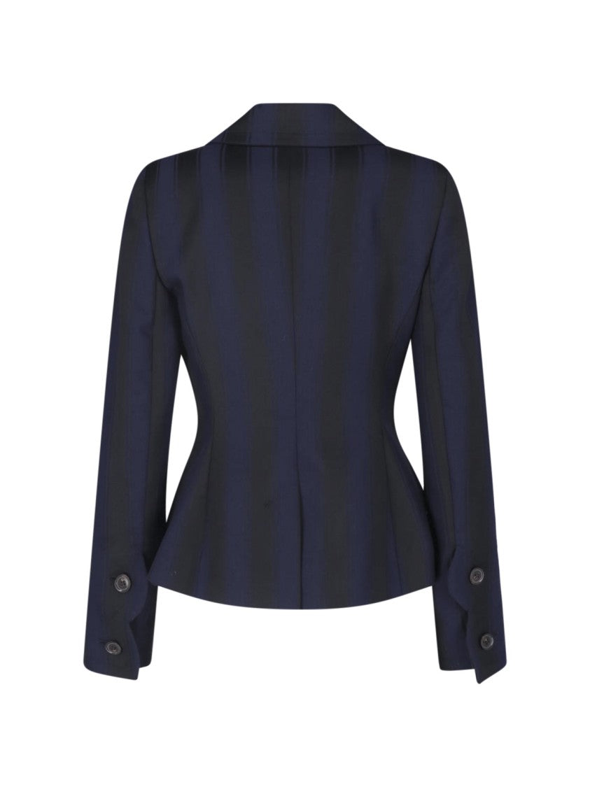 Vivienne Westwood Georgia Blue Navy Striped Double-Breasted Wool Blazer