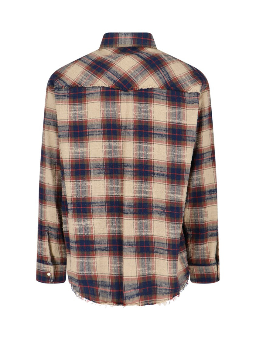 Dsquared2 Multicolor Check Cotton Shirt With Classic Collar