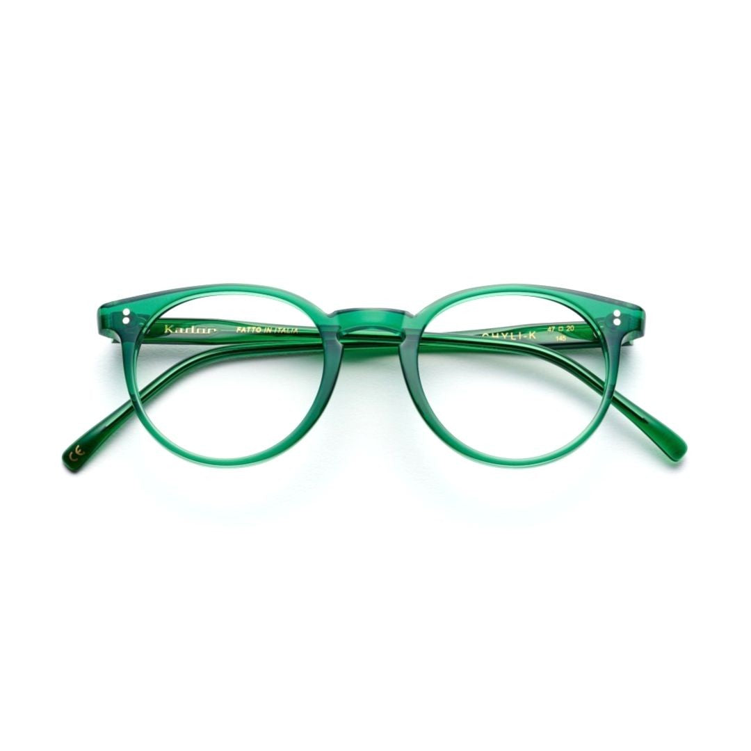 Kador Chyli/K-47 Translucent Green Round Frame Sunglasses With Keyhole Bridge