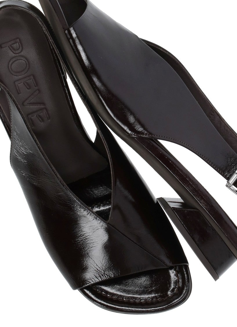 Poeve Venice Open Square Toe Slingback Flats