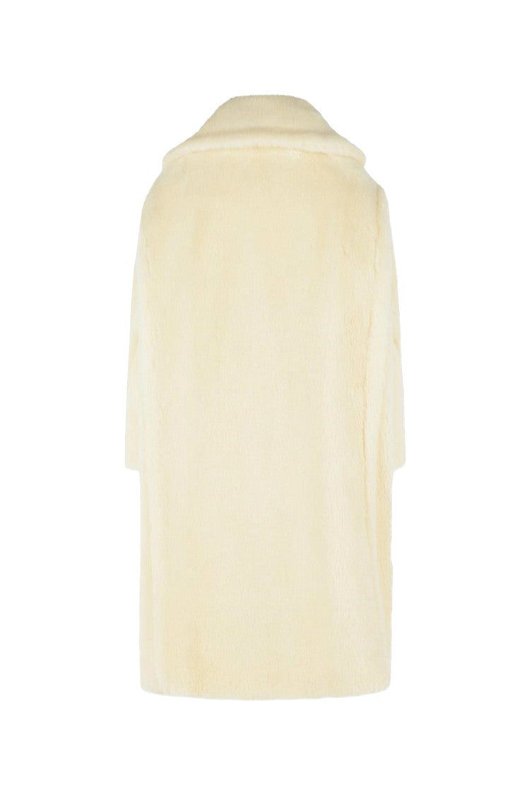 Max Mara Cream Tedgirl Plush Double-Breasted Alpaca-Blend Coat