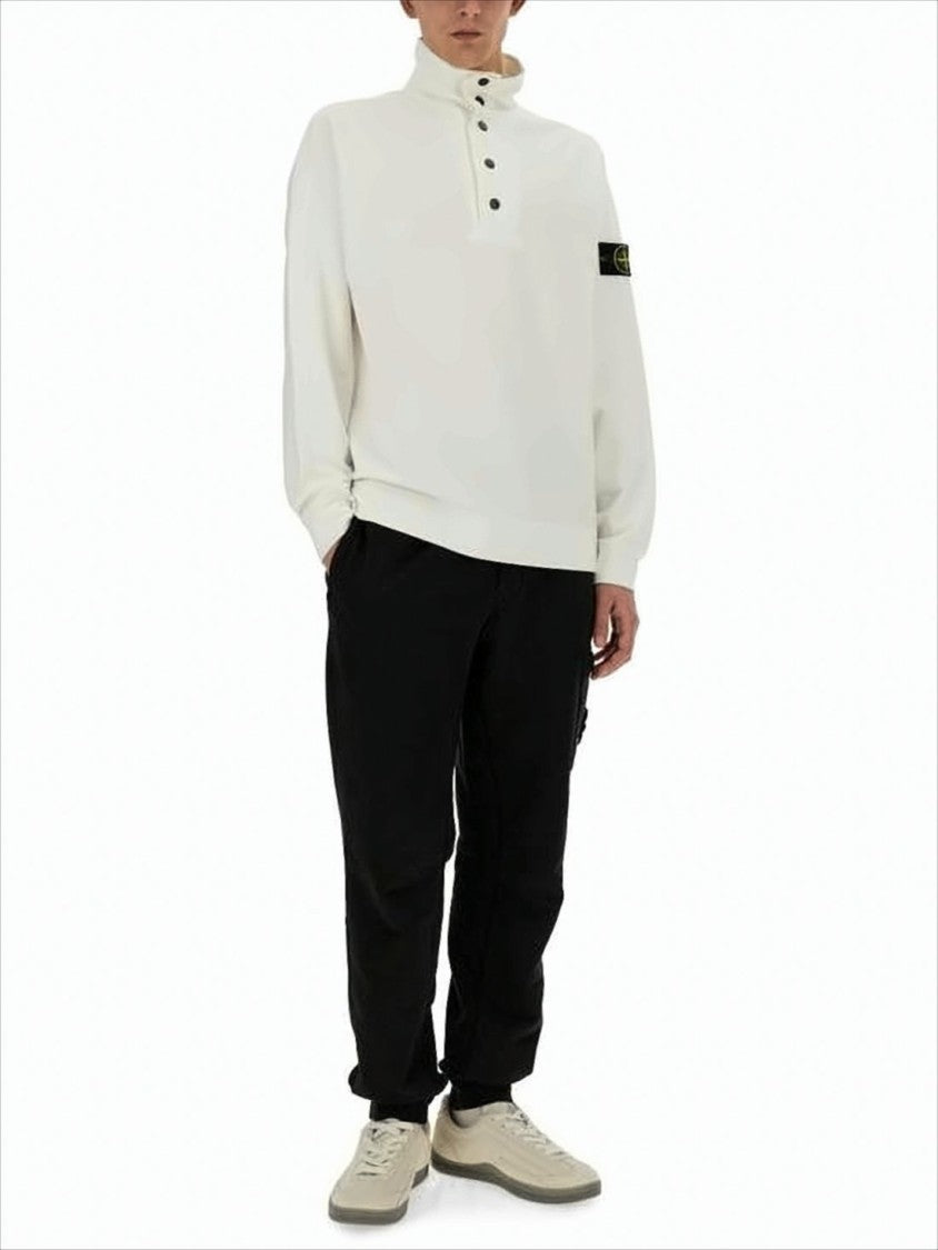 Stone Island High Buttoned Turtleneck Sweater