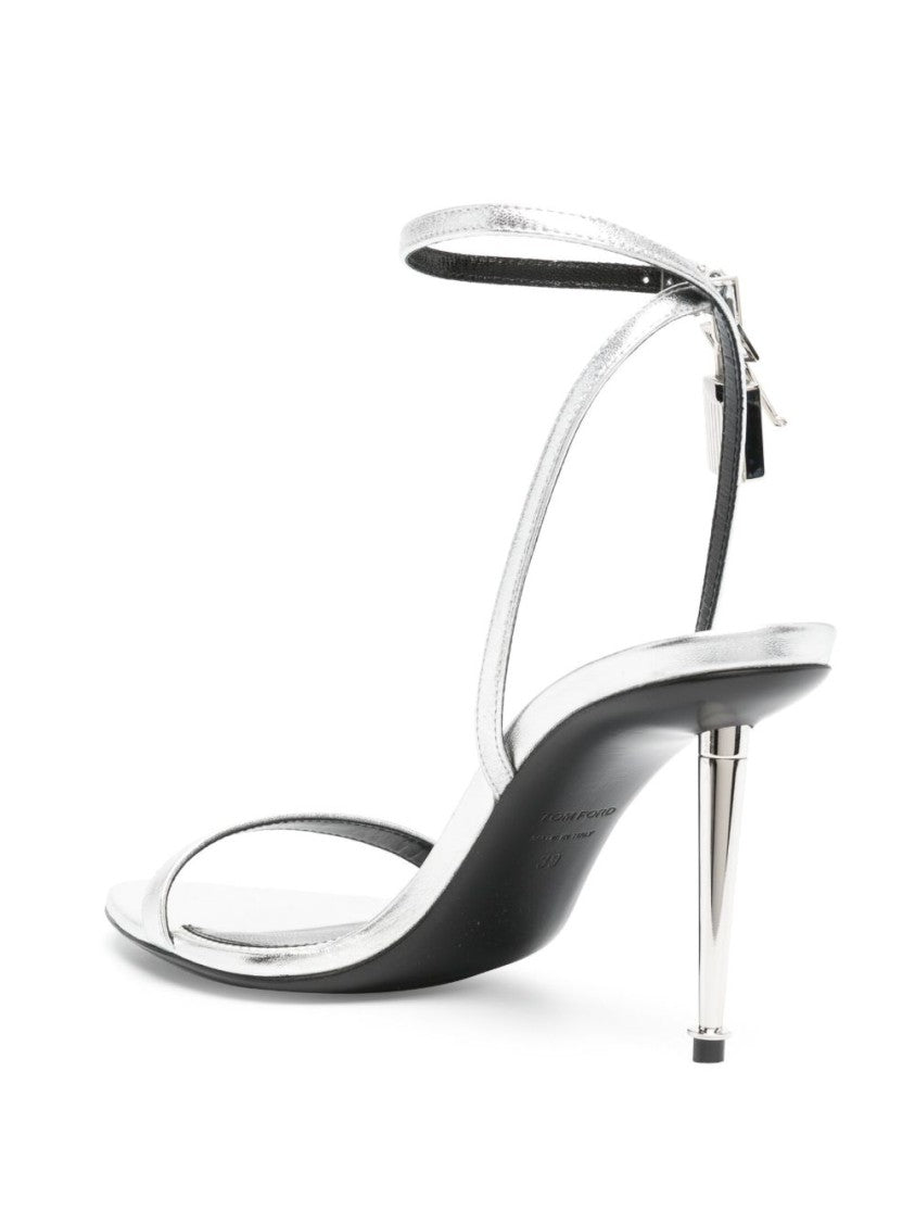 Tom Ford Silver Heels With Ankle Strap
