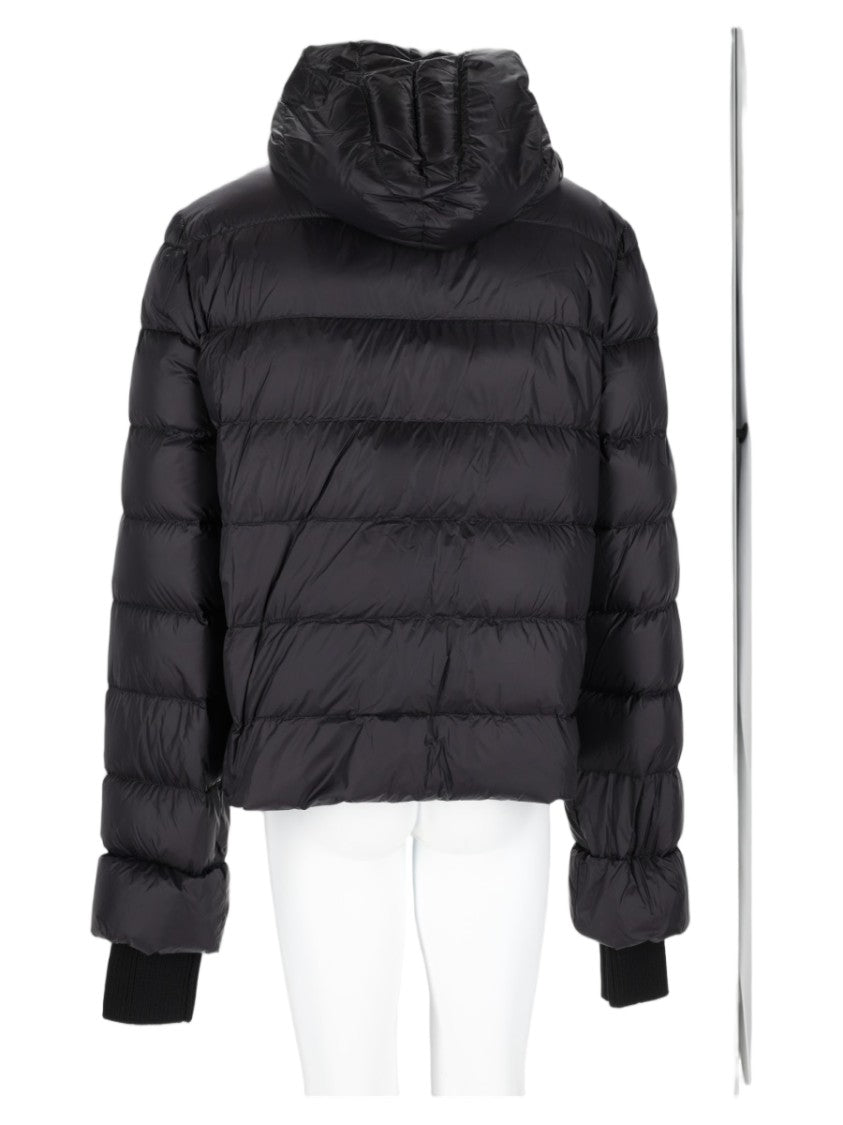 Rick Owens Puffer Jacket With Horizontal Quilting And Zippered Chest Pocket