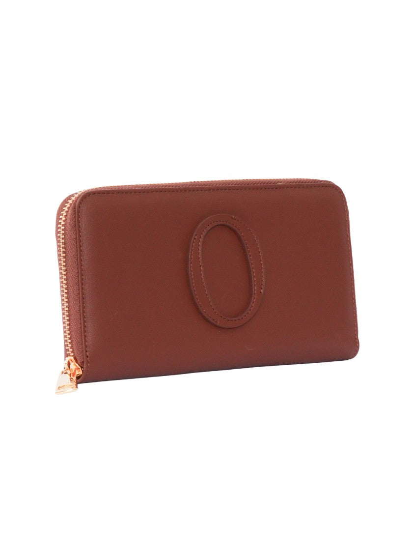 Claudio Orciani Zip Around Stitched Oval Wallet