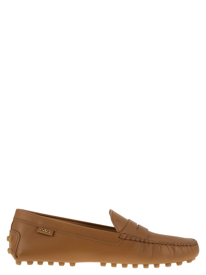 Tod's Leather Moccasin Rubber Sole