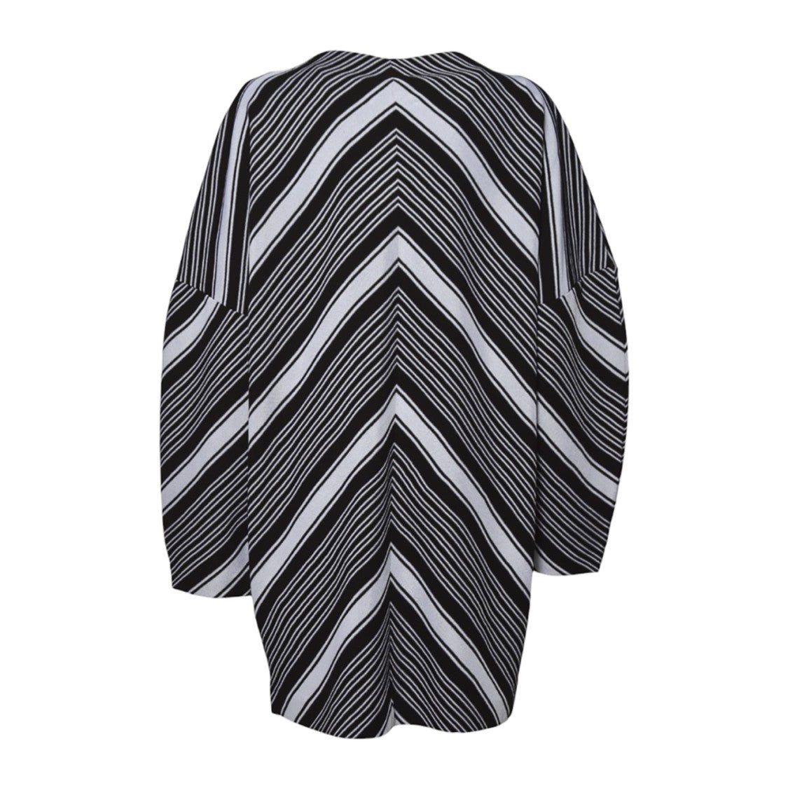 Missoni Black Chevron Viscose Mini Dress With Oversized Sleeves