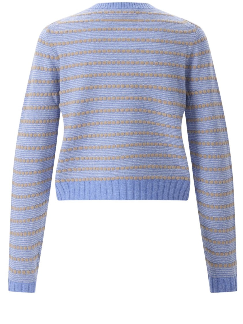 Guest In Residence Striped Cashmere Sweater With Contrast Ribbed Trim