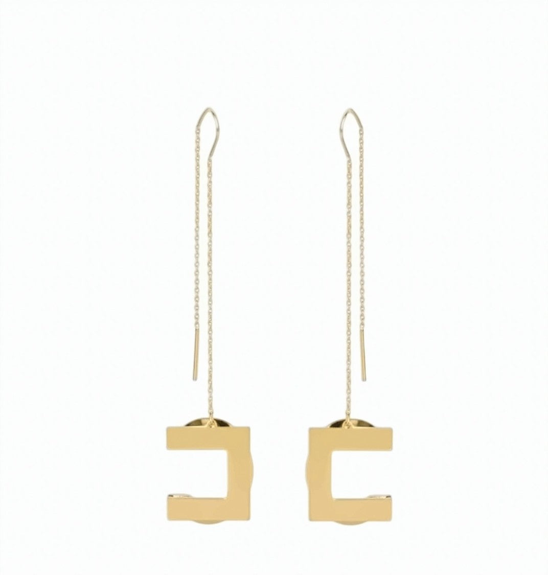 Elisabetta Franchi Gold Plated Chain Earrings