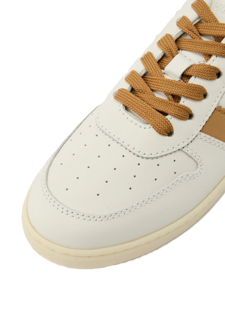 Hogan Low-Top Sneakers With Tan Accents And Perforated Design