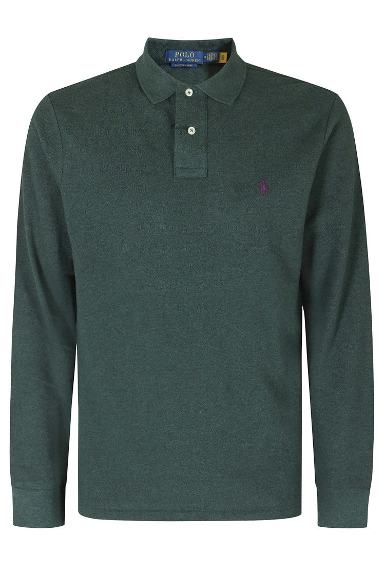 Polo Ralph Lauren Scotch Pine Mesh Cotton Long-Sleeve Polo Shirt