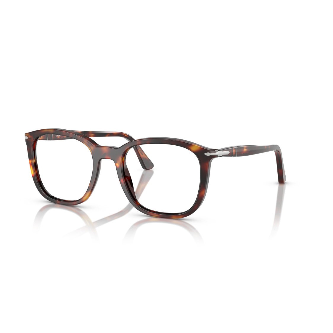 Persol 0Po3355v Square Tortoiseshell Acetate Eyeglasses With Silver Accents