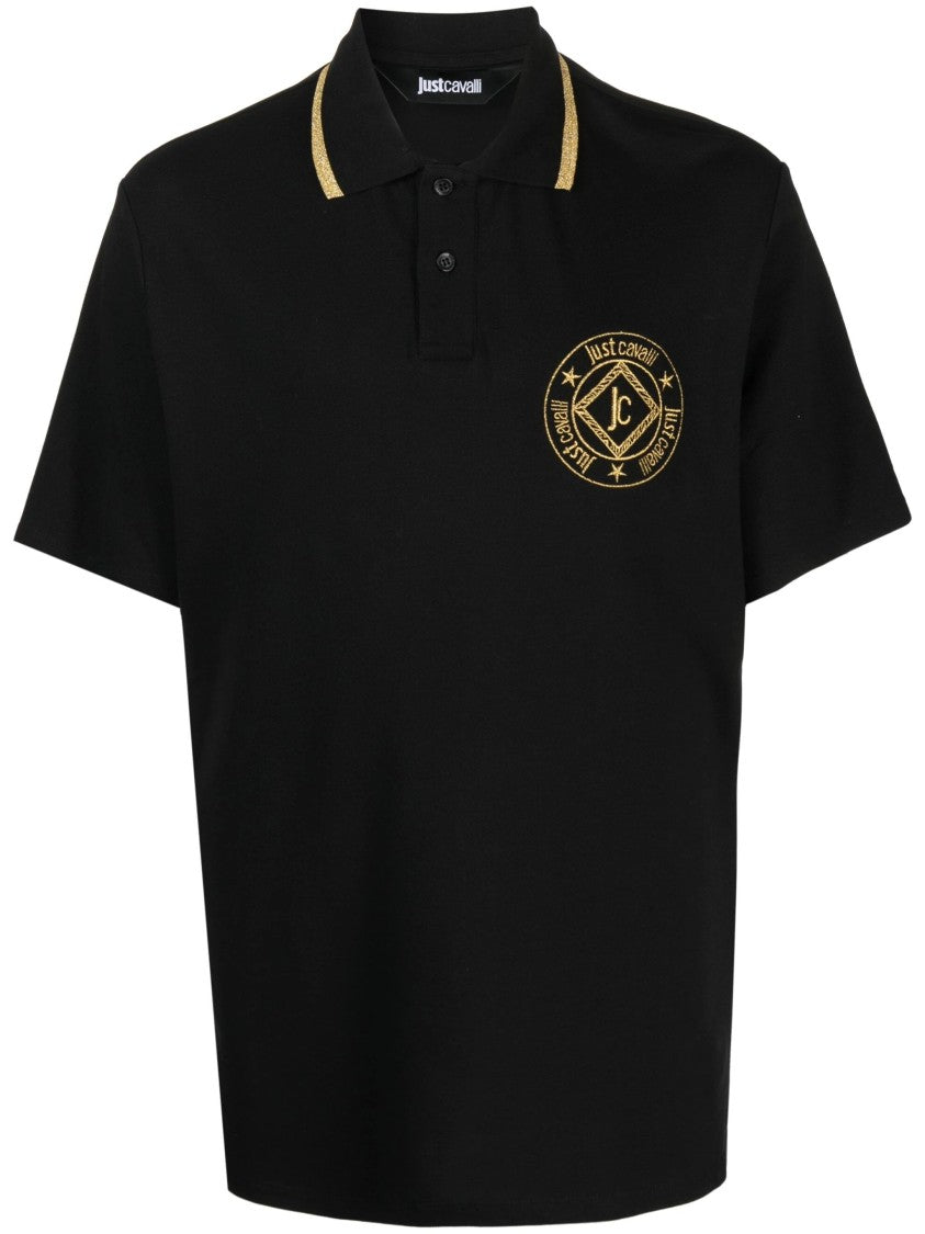 Just Cavalli Short Sleeve Polo Shirt With Contrast Collar