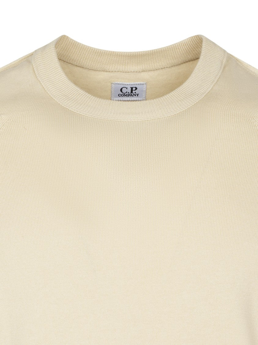 C.P. Company Cotton Sea Island Crewneck Sweater With Lens Detail