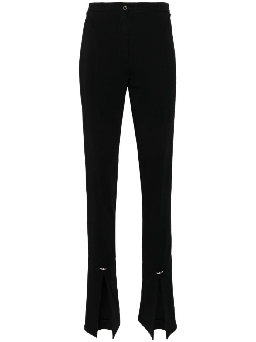 Mugler Black Raised Seam Split Cuff Trousers