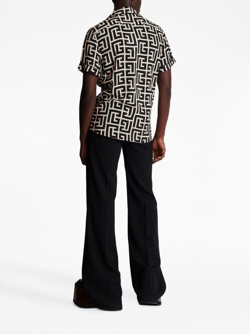 Balmain Geometric Pattern Short-Sleeve Shirt