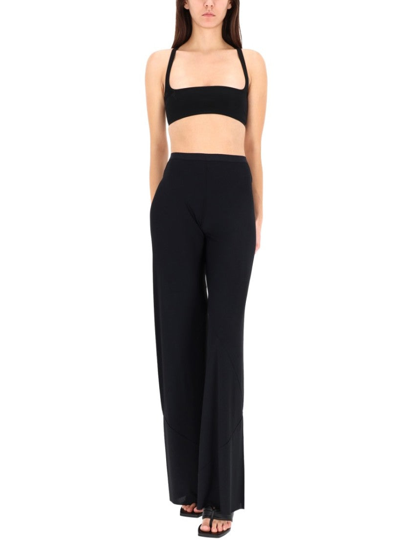 Rick Owens X Lilies High-Waisted Wide-Leg Trousers With Seam Detailing