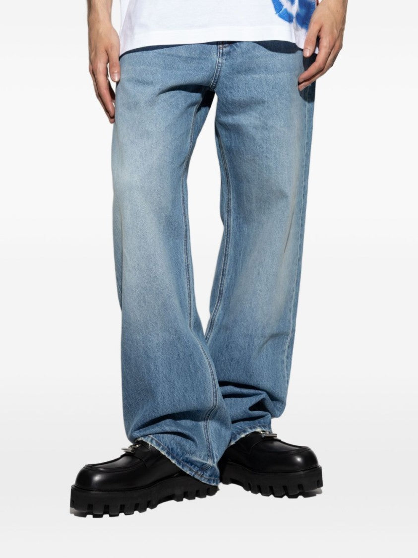 Jacquemus Blue Natural Cotton Straight Leg Jeans