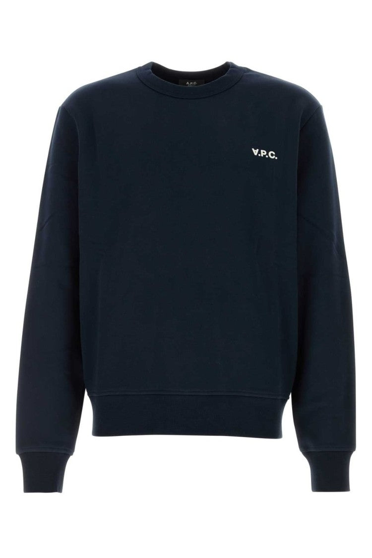 A.P.C. Minimalist Long-Sleeve Crewneck Shirt With Logo Detail